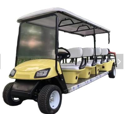 China 10 Person Club Car Cart Vorgeschichte Limousine Custom Golf Cart Gelb Farbe niedrige Geschwindigkeit zu verkaufen