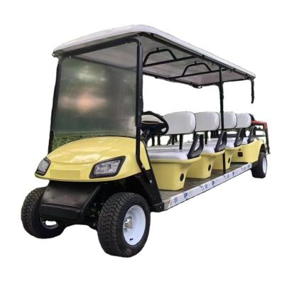 China Gele 27mph-35mph Golfkar Golfbaanwagen 10 Persoonskleur Aangepast voor Hotel Club Farm Te koop