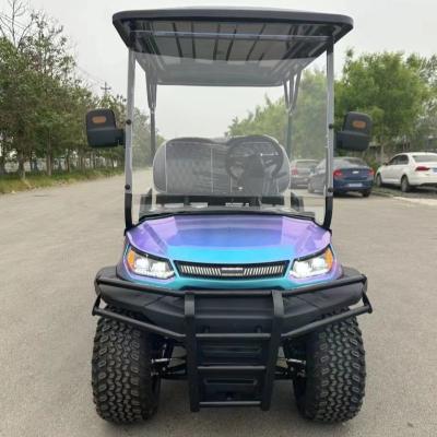 China Golf Cart 4 Passenger Color Changing Paint Lithium Battery Max Speed 40km/h Off Road Tires for sale