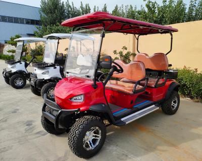 China Factory Made Road Legal Red Lithium Battery Power Electric Golf Cart 2 4 6 8 Seater Golf Cart Can Customized for sale