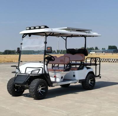 China 6 Seater Golf Cart Logo Printing Customized Adult Rechargeable Tourist Sightseeing Car for sale