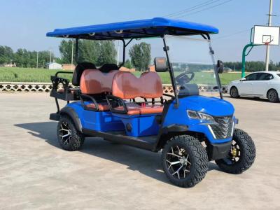 China New Blue 6 Seater Golf Cart High Quality Strong Power With Lithium Battery And 12'' Off -Road Tires for sale