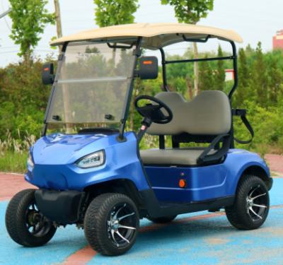 China Blue 2 Seater Electric Golf Cart With 48v 4kw Motor Durable Roof And Comfortable Seating CE Certification Road Legal for sale