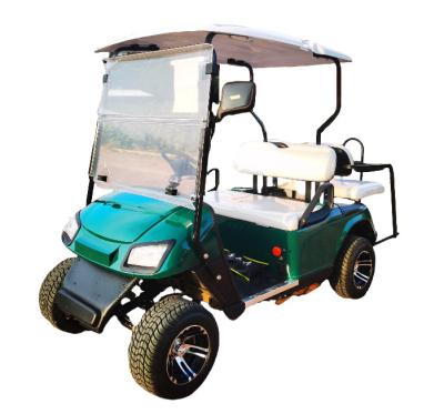 China New Energy Lithium Battery Lead-acid Battery 4-seater Golf Cart Classic Dark Green Customizable LOGO For Golf Courses for sale