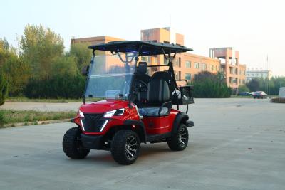 China Red Lithium Battery Electric Off-Road Golf Cart Can Seat Four People And Supports Customization for sale