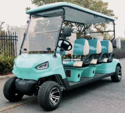 China Blue 8-Seater Electric Golf Cart With Customizable Color And LOGO. OEM And ODM Available. Suitable For Weddings Or Airport Luggage Delivery. for sale