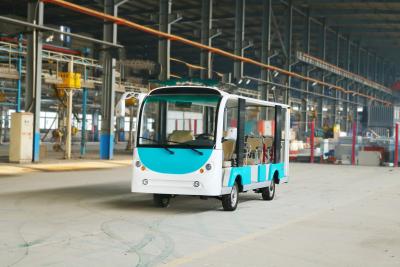 China The 14-Seater Open-Top Electric Sightseeing White And Blue Bus Can Be Customized With Color And LOGO. OEM And ODM Are Available Directly From The Original Manufacturer. for sale