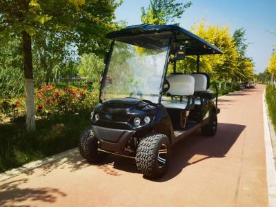 China The 6-Seat High-End Black Electric Golf Cart Can Be Customized And Provides OEM And ODM. It Is Suitable For Various Scenarios Such As Scenic Spots And Hotel Luggage Check-In. for sale