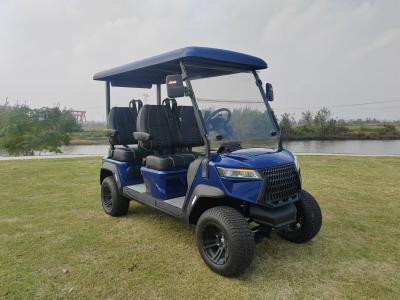 China New Arrival】Deep Blue Four-Seater Golf Cart, Luxurious & Comfortable, Perfect For Outdoor Leisure for sale