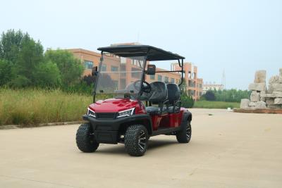 China 2+2 Dark Red New Electric Golf Cart 72v Off Road High Speed With Seat Belts Lithium Battery for sale