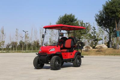 China Retro Chinese Red 2+2-Seater Electric Golf Cart Lead-Acid Battery Lithium Battery To Choose From And Support Customized Services for sale