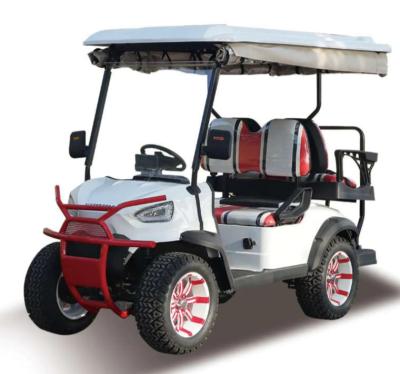 China Classic Red And White Color 2+2 Lithium Battery Electric Golf Cart Supports Customization And Provides CE Certification for sale