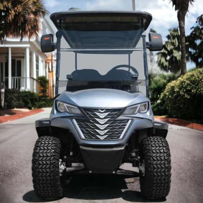 China 2+2-Seater Luxury Gray Electric Golf Cart With High Horsepower 14-Inch Off-Road Tires Suitable For Various Scenes Such As Mountains And Beaches for sale