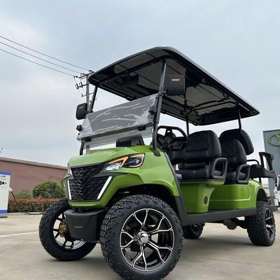 China Green Six-Seater Electric Off-Road Luxury Golf Cart Lithium Battery Equipped With 14-Inch Off-Road Tires for sale