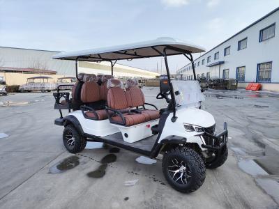 China Classic White Six-Seater Electric Off-Road Luxury Golf Cart Lithium Battery Equipped With 14-Inch Off-Road Tires for sale