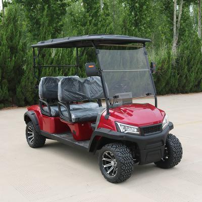 China 4 Seater Red New Electric Golf Cart 72v Off Road High Speed With Seat Belts Lithium Battery for sale