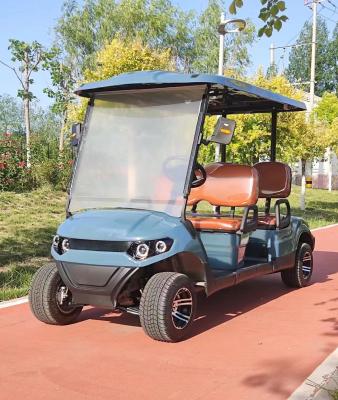 China Blauer 4-Sitzer Luxus-Elektro-Golf-Wagen kann angepasst werden und bietet OEM und ODM ist geeignet für verschiedene Szenarien wie Scenic Spots und Club zu verkaufen