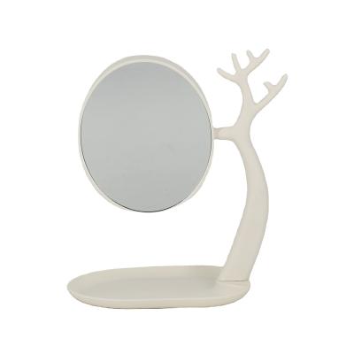 China Minimalist Antler Shaped Makeup Mirror Oval Mirror Creative Makeup Mirror for sale