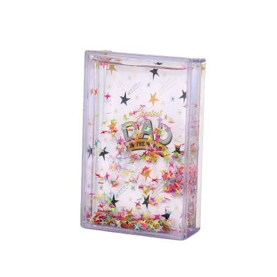 China ABS Customized Liquid Floating Glitter Picture Frames Water Glitter Photo Frame for sale