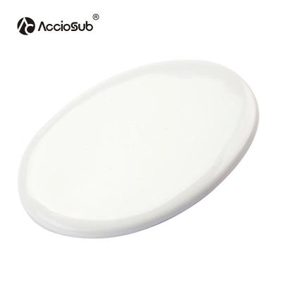 China Modern Good Quality White Logo Glossy White Tile Sublimation Oval Printed 4Inch Shape Ceramic Tile Sublimation Oval Tile for sale