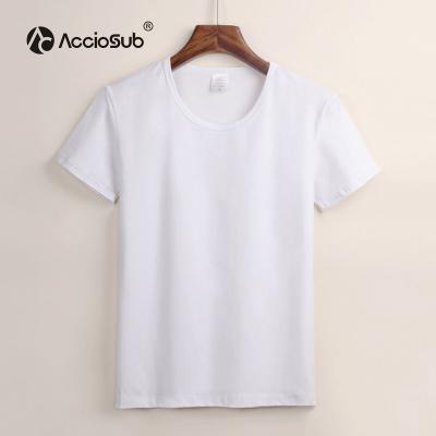 China Promotional Anti-Wrinkle High Quality Soft Polyester Around Neck Plain T-shirts Sublimation Blank Couples Shirt Sublimation T-shirt for sale