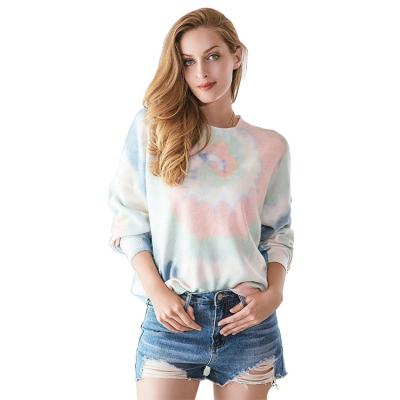 China Long Sleeve Stain Tie Dye Sweater Women Sweater Breathable Hot Selling Knitted Computer Knitted OEM ODM Custom Casual Breathable Knitted for sale