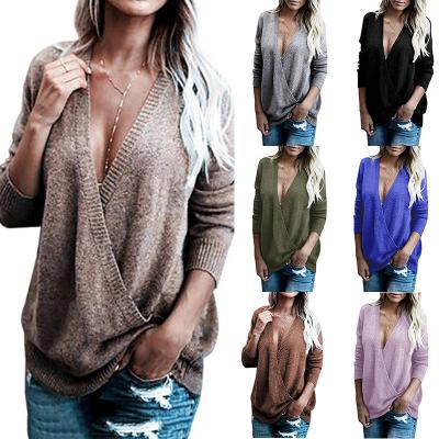 China OEM&ODM Service Autumn And Winter Women Sweater Pullover V-Neck for sale