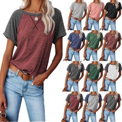 China White Anti-Wrinkle Summer Hot Sale Women's Blouse Casual Short Sleeve Round Collar T-Shirt for sale