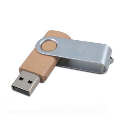 China Biodegradable Fiber Swivel USB Paper Flash Drives Disposable Eco-Friendly Green Gadgets Gifts Pen Drive for sale