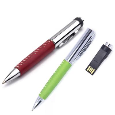 China Custom Logo Leather USB Pen Drive 4GB/8GB/16GB/32GB USB Flash Memory Stick for sale