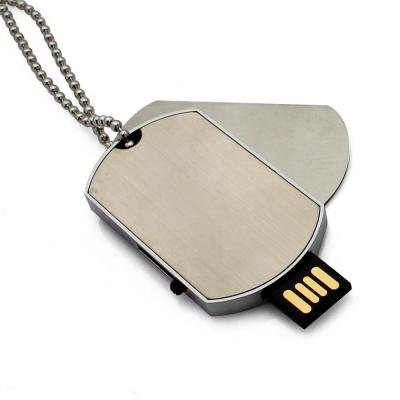 China Mini Metal Metal Pendant Dog Military Tag Design USB Flash Drive With Collar USB Pen Drive for sale