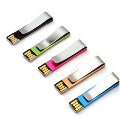 China Metal Mini Metal Silver Clip USB Flash Drive USB Stick with costom logo pen drive wholesale for sale