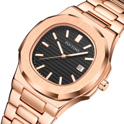 China Hot Selling Luxury Waterproof Alarm Good Quality Stainless Steel Quartz Hands Wristwatches Men Wristwatch for sale