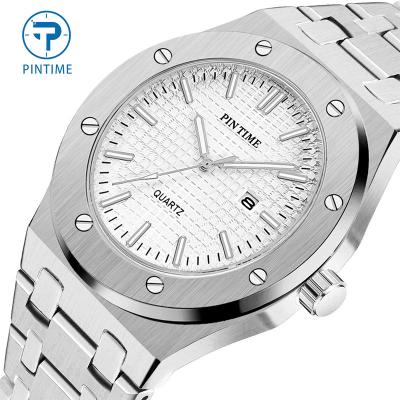 China PINTIME Automatic Date Men Fashion Casual Mens Watches Quartz Steel Luxury Military Wrist Watch Male Waterproof Date Relogio Masculino for sale