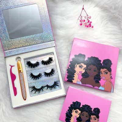 China Custom 25mm 3d packaging 25mm 3d mink wicks real mink eyelashes wick vendor box good quality wholesale private label for sale