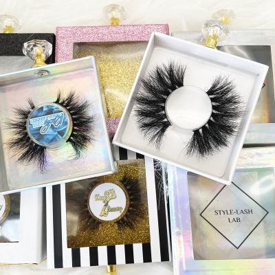 China Wholesale good quality seller good quality fluffy free sample custom 25 mm 3d mink eyelash lashbox packaging with logo for sale