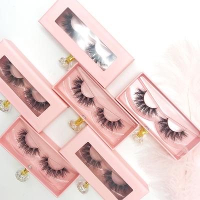 China Custom Packaging 3D Mink Natural Long Box Eyelash False Eyelash Natural Free Sample for sale