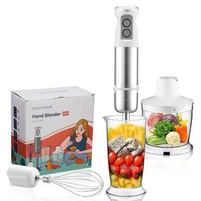 China With Beater 4 in 1 Hand Blender Stainless Steel INK-HB01 Egg Beater with BPA Free Container, Ideal for Smoothies, Cream, Sauces for sale