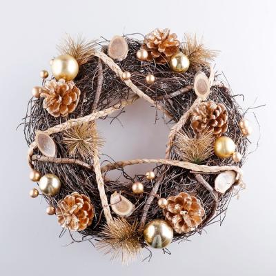 China Professional Manufacturer Christmas Decoration Flower Pine Cones Braid Vine Decorated Garlands for sale