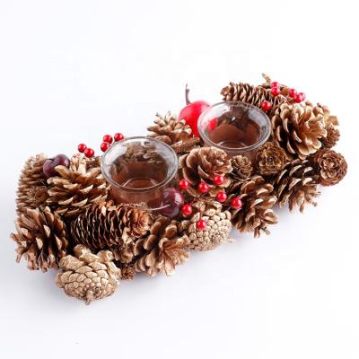 China The pine cones the candle holder of Christmas candle holder centerpieces of wholesale price with the best after-sales service for sale