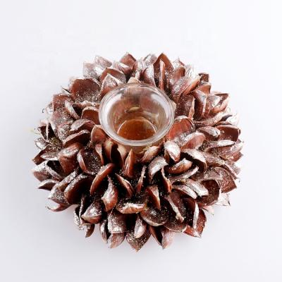 China Home Decoration Factory Supply Christmas Candle Holder For Home Decor Chestnut Candle Holder for sale