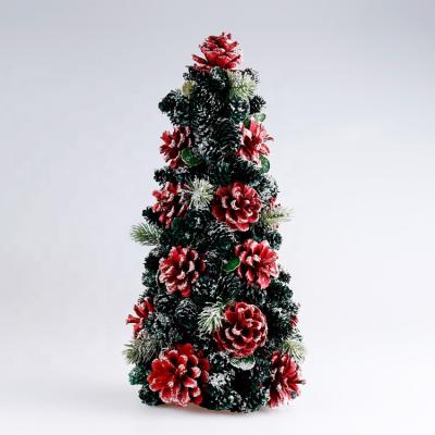 China Good Quality Fashion Pine Cones Pine Cones Ornaments Indoor Table Top Christmas Tree Christmas Decorations for sale