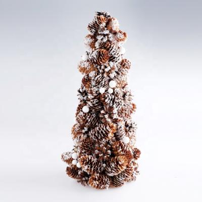 China High Quality Snowfall Mini Christmas Tree Pinecone Pinecone Home Decor Decoration for sale