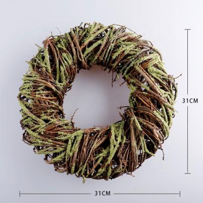 China China Natural Plant Branch Olive Leaf Braid Moss Wreath Wholesale Artificial Boxwood for sale