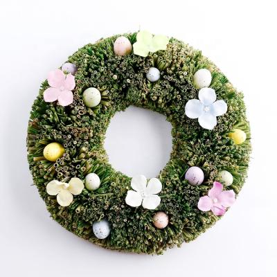 China China Factory Good Price Easter Straw Wreath Decoration Preserved Straw Egg Wreaths Home Decorations for sale