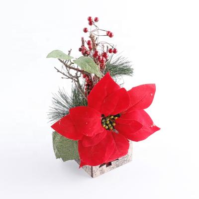 China Direct High Quality Christmas Flower Planter Pine Needle Plant Pot Decorative Wedding Table Decoration for sale