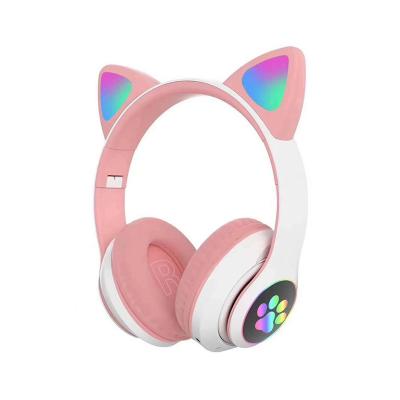 China Comfortable Noise Cat Ear Wireless Headset Adjustable Stereo Sound Headphones Perfect For Girl for sale