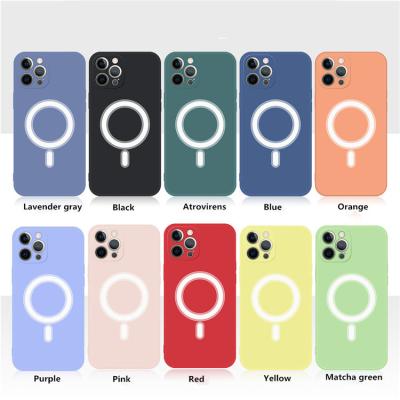 China 2022 Liquid Camera Shockproof Protective Silicone Phone Case For iPhone 13 Pro Max Magsafes Phone Cover Silicon Magnetic Rubber for sale