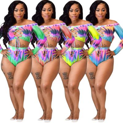 China Stapless Breathable Color Changing Bandage Venetian Swimsuits 3XL For Mature Women for sale