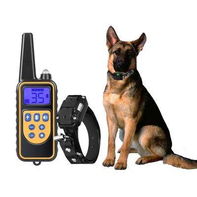 China Stocked Pet Radio 800 Chain Remote Vibration Dog Training Stop Bark Sound Collar for sale